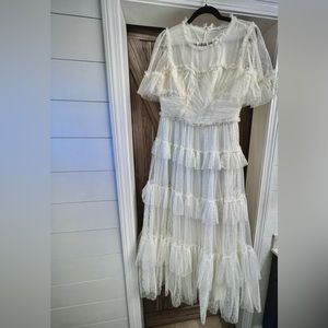 ivy city co - whimsical dress in white, medium